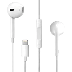 Fone de Ouvido Com Fio Branco Estereo Microfone Controle de Volume P2 Iphone Tipo C