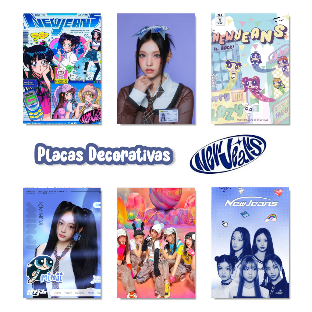 Quadro Decorativo New Jeans Kpop A4 Placa MDF Fã Poster Musical Coreano Quarto em Oferta na Shopee