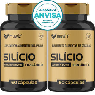 KIT 2x Silício Orgânico - 60 Cápsulas 490mg - Muwiz em Oferta na Shopee