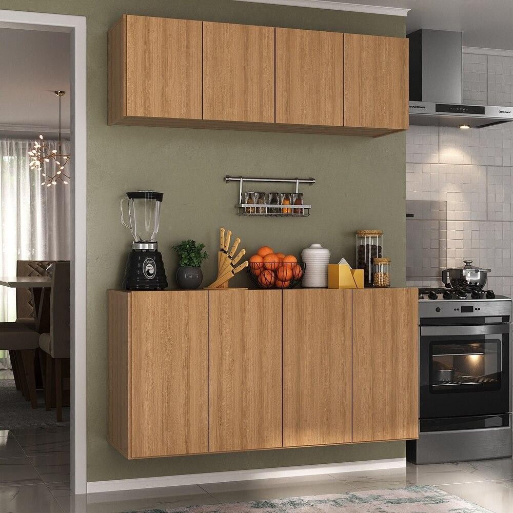 Kit Armário de Cozinha Aéreo e Balcão 4 Portas Multimóveis MP2162 - Home & Living