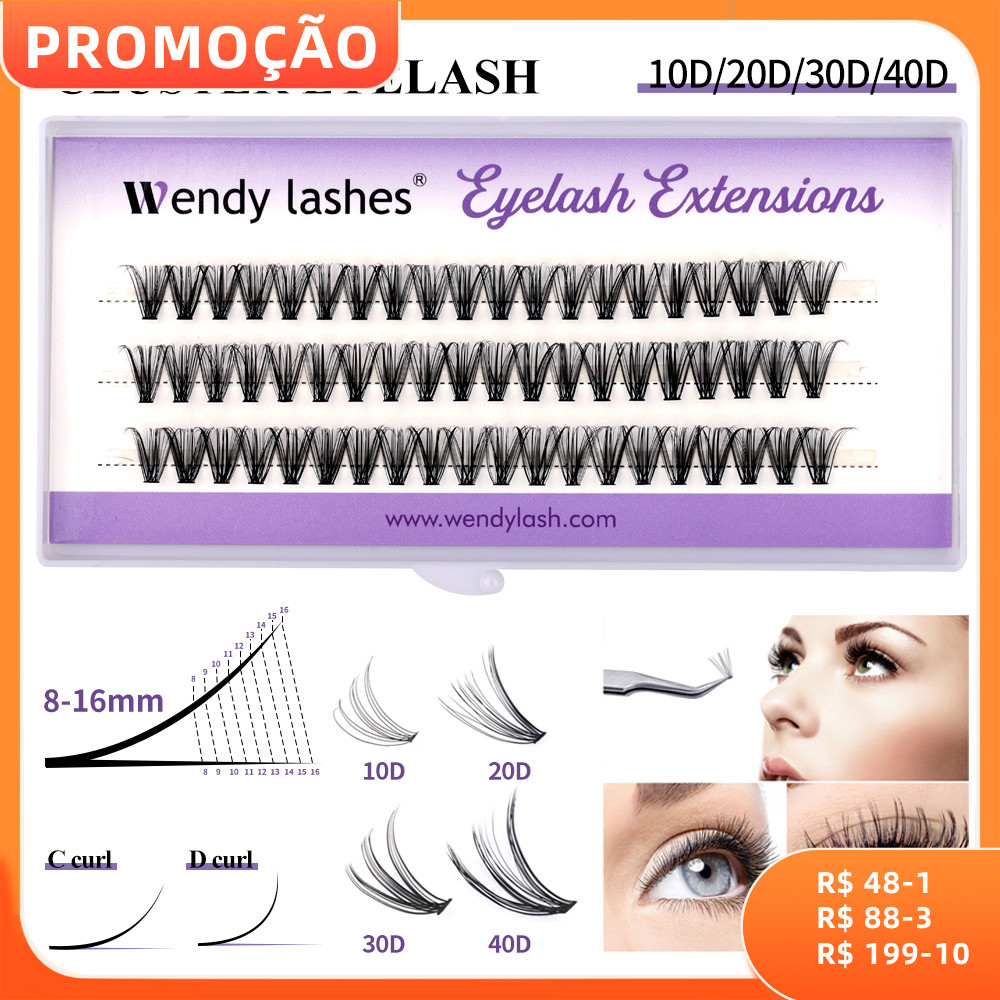 WENDY 30D 40D Enxerto De Cabelo Cílios Postiços 200 Cluster Lash Natural DIY Extensão De Conjunto Maquiagem Barata em Oferta na Shopee