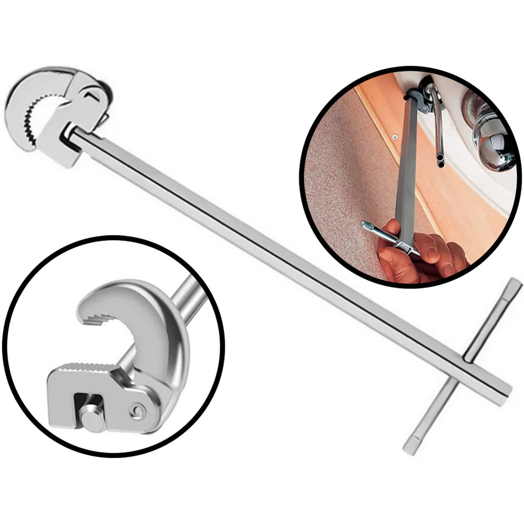 Chave Grifo Para Lavatório Torneiras Pia Multiuso Aço Carbono 11 Polegadas Acabamento Cromado em Oferta na Shopee