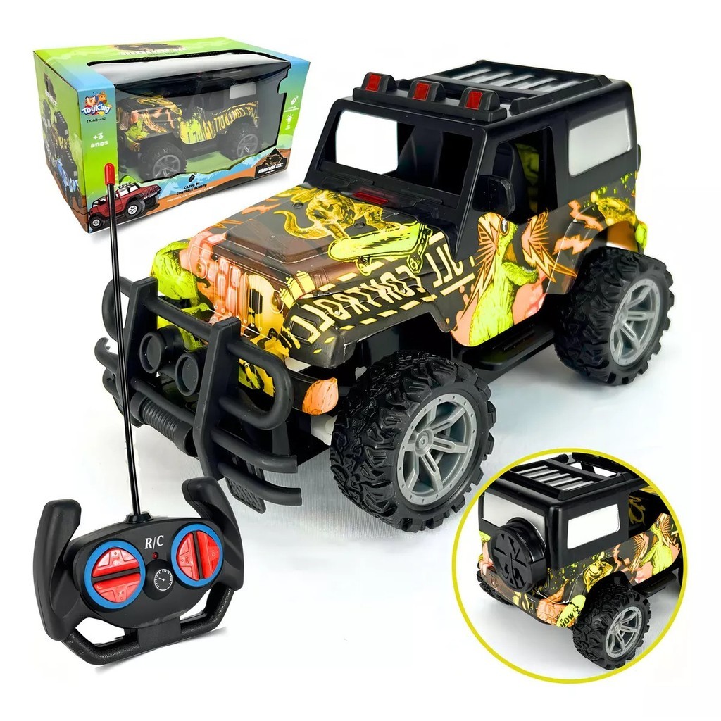 Carrinho Jeep Controle Remoto Carro Grande Off Road Cor Sortido Personagem Jipe