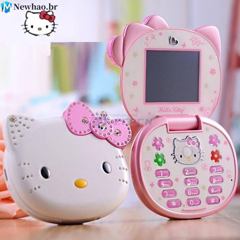 2024 Novo Sanrio Telefone Celular Pequeno K688 Kawaii Hello Kitty Flip Cartoon Infantil Mini Presentes Para Meninas