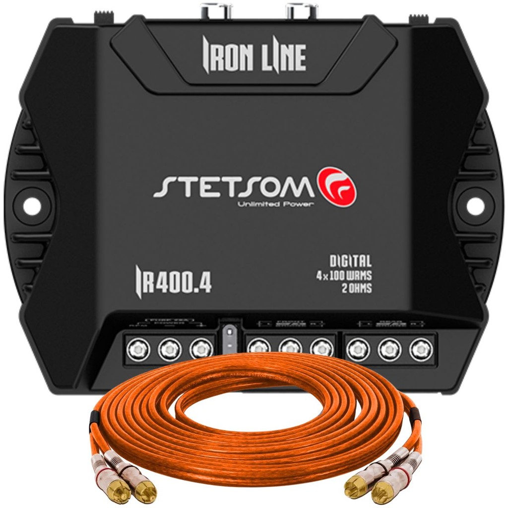 Modulo Ir400.4 Stetsom 400w + Cabo Rca 5m Injetado S300 Pro em Oferta na Shopee