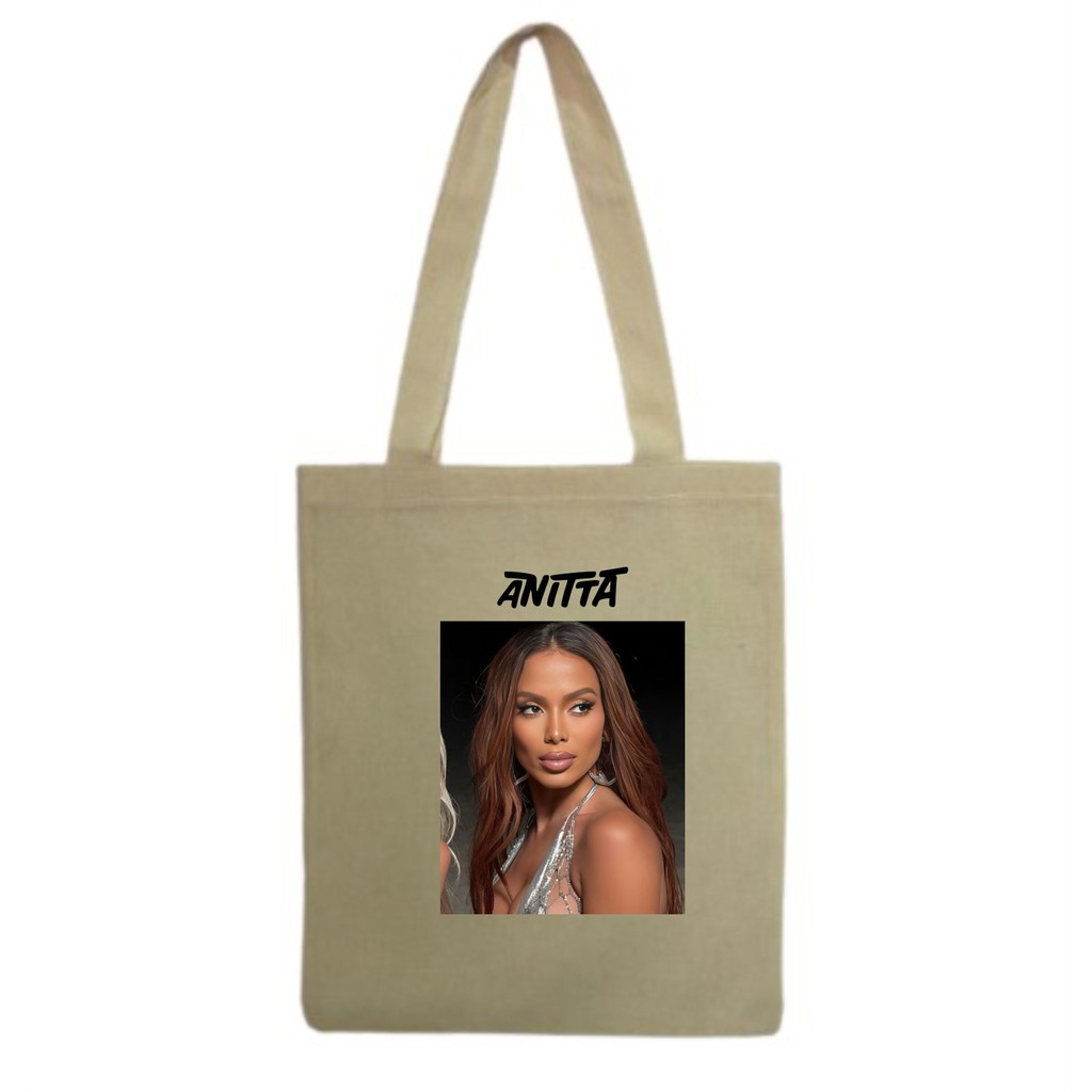 Bolsa Sacola Ecobag Ecologica algodão estampa Anitta Pop Funk Brasileira Cantora