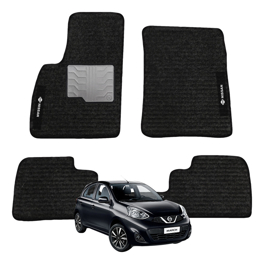 Kit de tapetes 5 peças específico New March 2015 16 17 18 19 2020 Carpete Preto