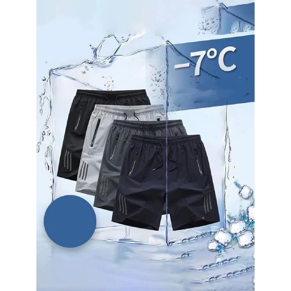 KIT 3 Bermuda Masculina Importada Seda Gelada Elastano Secagem Rápida Bolsos com Zíper — imagem 1