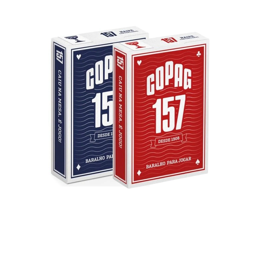 Kit 2 Baralho Cartas Truco Cacheta 157 Azul Vermelho Copag em Oferta na Shopee