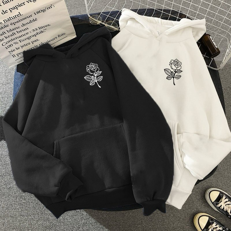 Blusa De Moletom Canguru Unissex Rosa Grife Confortável Flor Promoção Envio Rápido