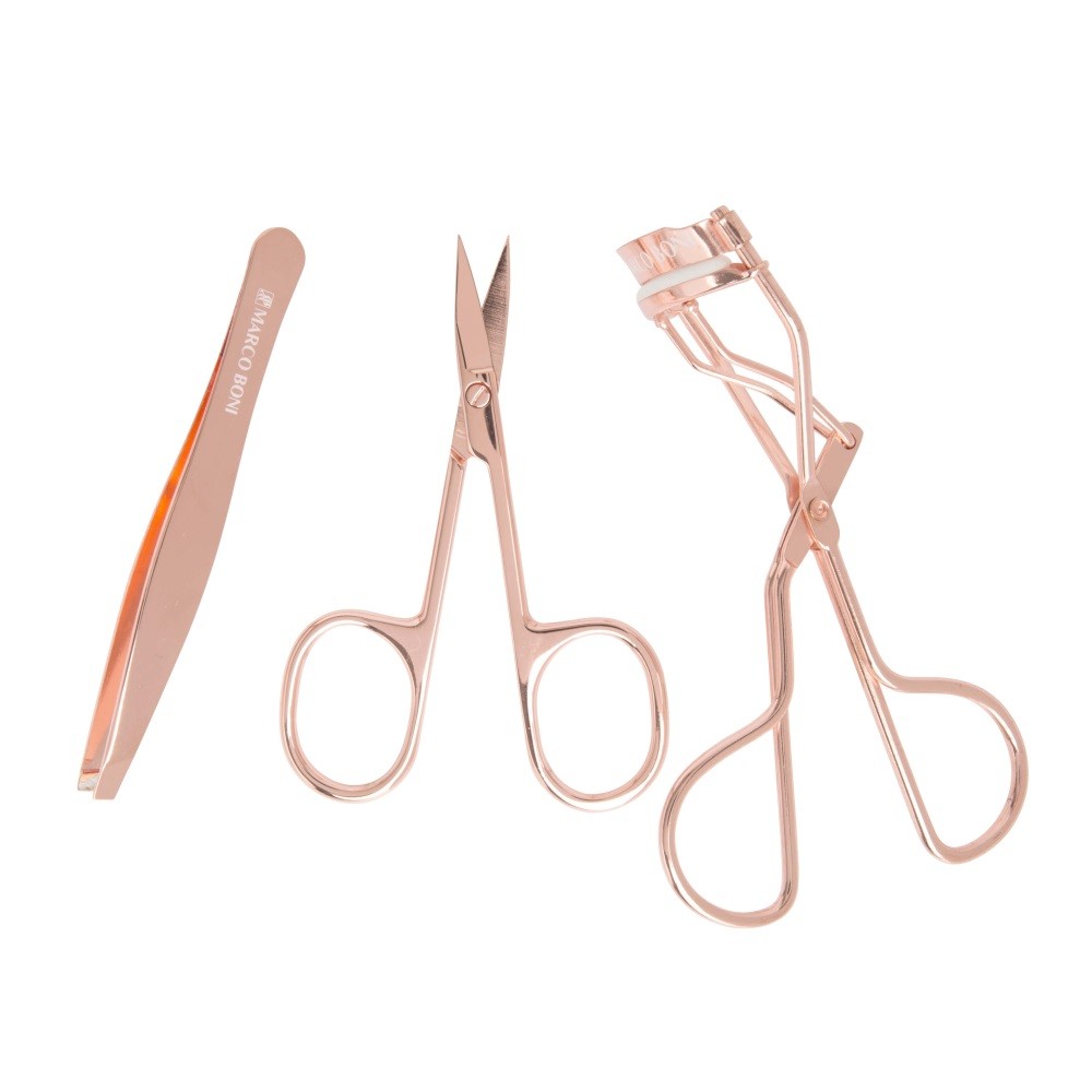 KIT CURVEX TESOURINHA E PINÇA P/ CILIO ROSE GOLD Marco boni