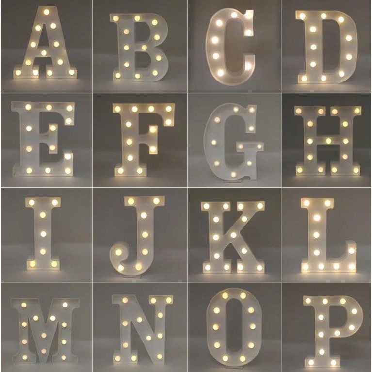 Letra Led Luminária 3D Decorativa Branco 16CM A-Z em Oferta na Shopee