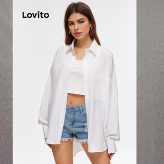 Lovito Blusa De Gola Polo Casual L20D1108 (Branco) em Oferta na Shopee