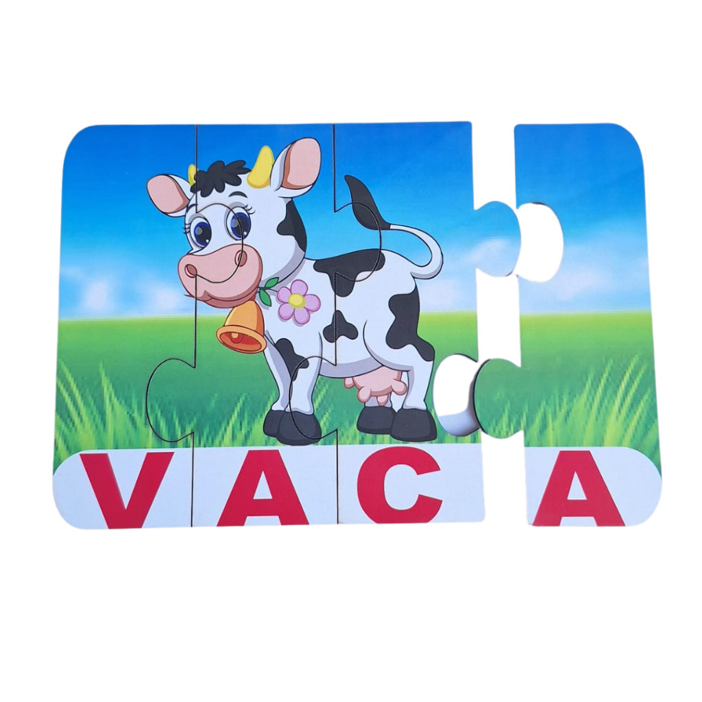 Jogo Quebra Cabeça Pedagógico Educativo Soletrando Os Animais Quebra Cabeça Peças Grandes