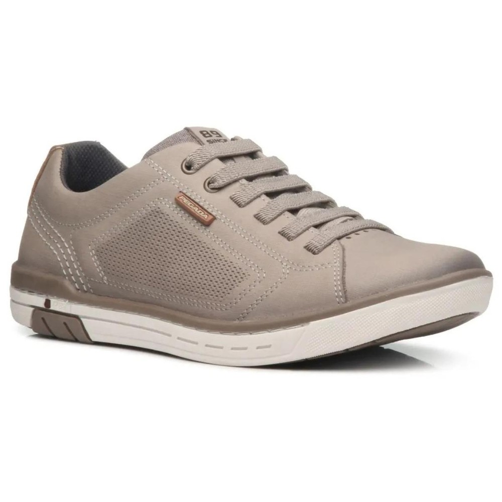 Sapatênis Couro Pegada Perfuros Masculino - Bege em Oferta na Shopee