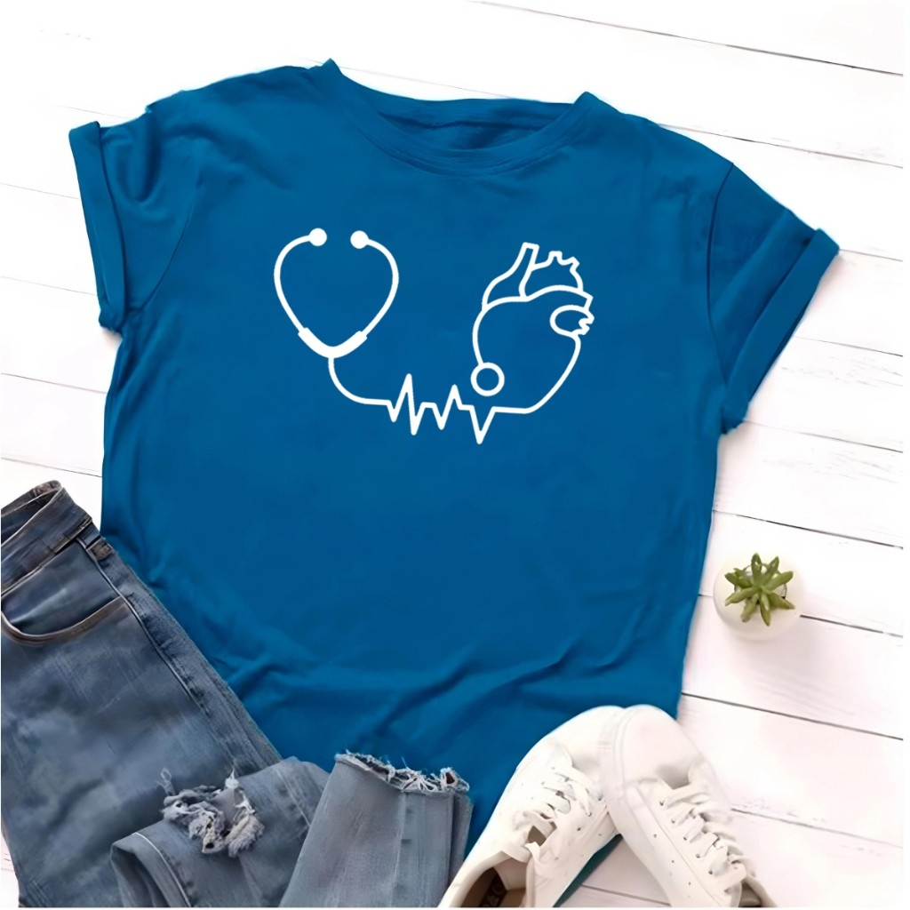 T-shirt Blusa Linda Enfermagem Por Amor Camiseta Feminina Camisa em Oferta na Shopee