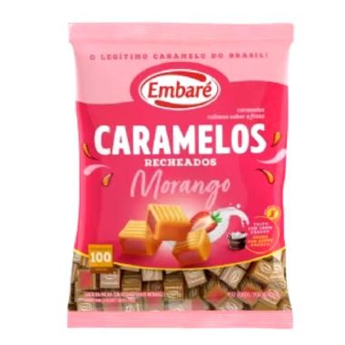 Bala Caramelo de Leite com Morango 660g - Embaré
