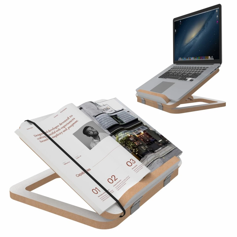 Suporte Notebook Livro Tablet Apostila Apoio Leitura Ergônomico Branco