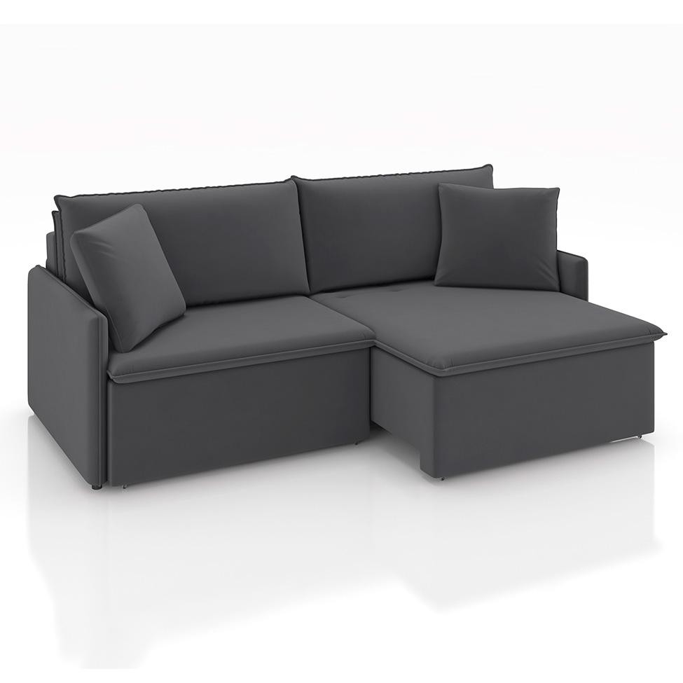 Sofá 2 Lugares Retrátil e Reclinável Stilo Veludo Grafite 154 cm em Oferta na Shopee