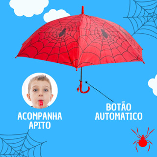 Sombrinha Guarda-Chuva Infantil Automático para Menino - Alta Qualidade, com Apito, Leve e Seguro em Oferta na Shopee