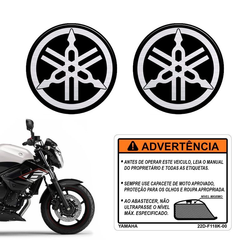 Adesivo Yamaha Xj6 Etiqueta Tanque + Emblemas 50mm Resinados em Oferta na Shopee