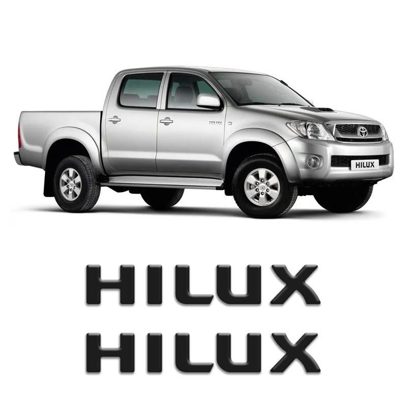 Par de Adesivos Emblema Hilux Preto Resinado Santo Antonio em Oferta na Shopee