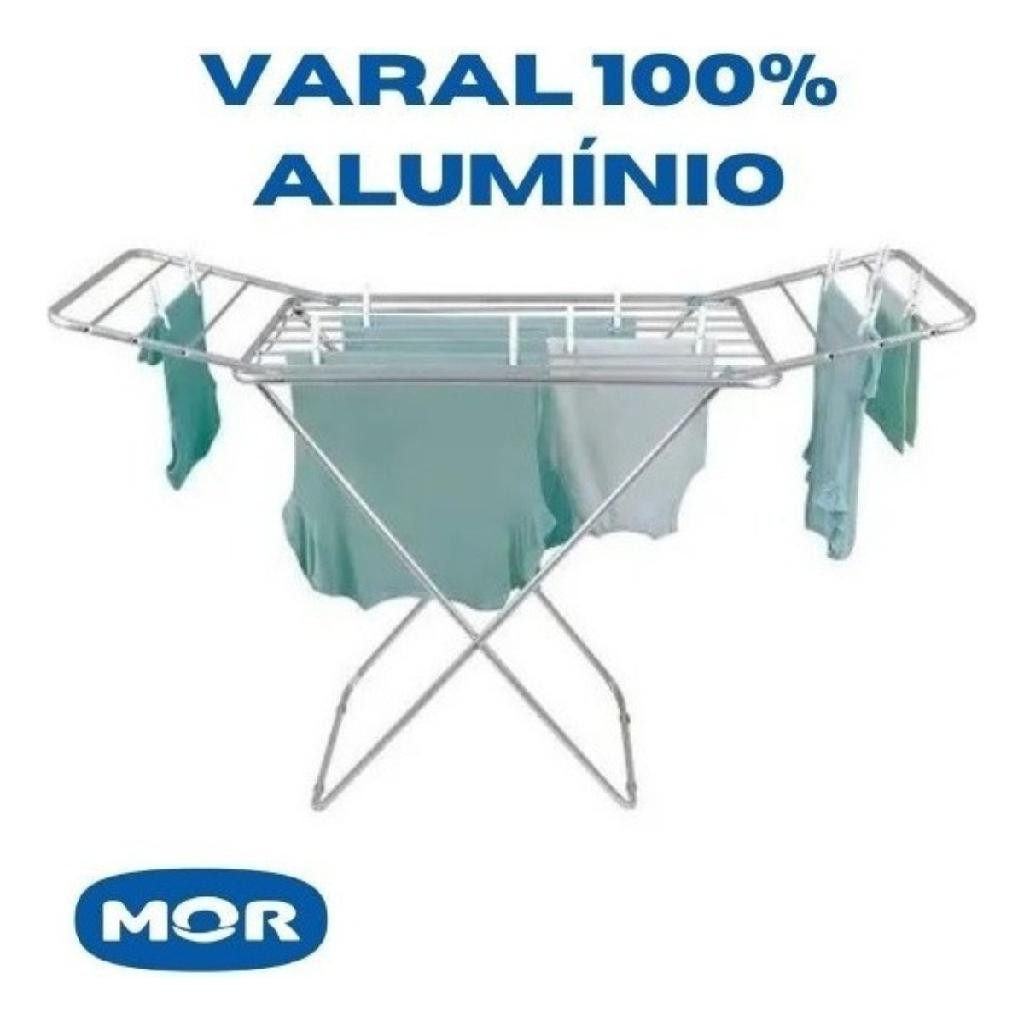 Varal De Chão Alumínio ou Aço Todos Tamanhos Reforçado MOR Alta Qualidade Com Abas Retrátil Mor em Oferta na Shopee