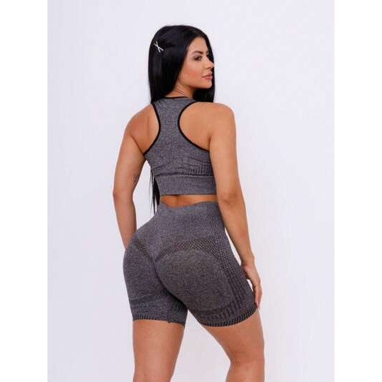 Conjunto Academia Fitness Cós Duplo Zero Transparência Levanta Bumbum