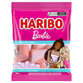 Marshmallows Haribo Barbie Sabor Morango 60g em Oferta na Shopee
