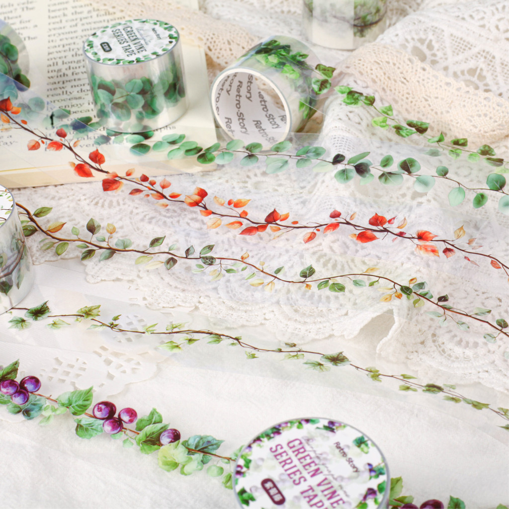 Journamm 30mm * 2m PET Fitas Botânicas Transparentes Adesivos Para Scrapbooking Lixo Diário DIY Artesanato E Materiais D em Oferta na Shopee