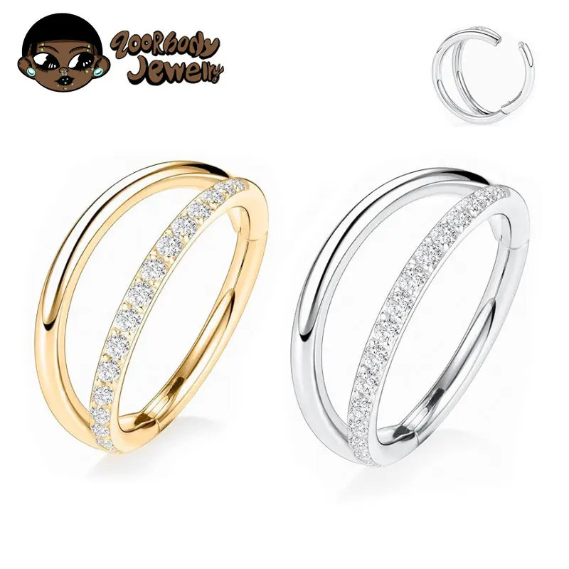 Piercing Argola Titânio Segmento Articulado Fileira Zircônia / Septril, Rook, Conch Piercing, Nariz em Oferta na Shopee
