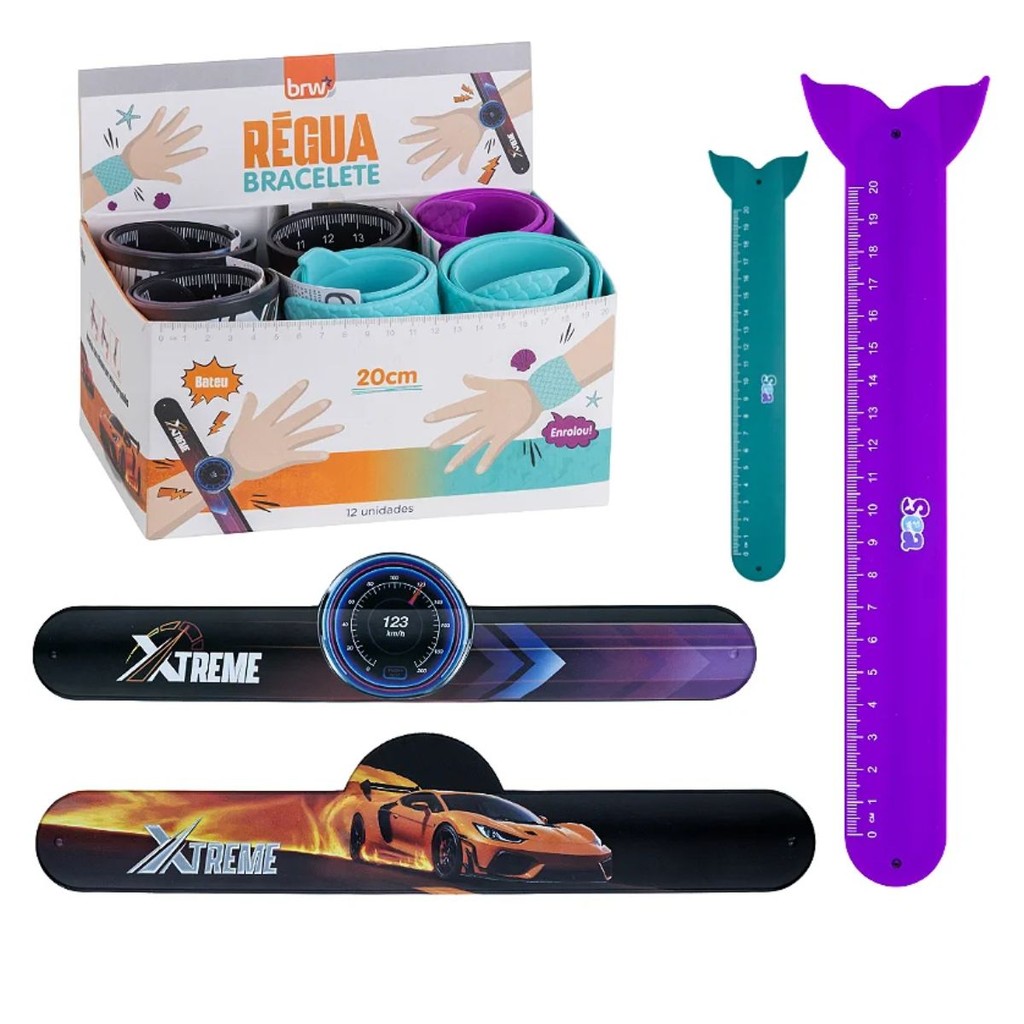 Regua pulseira bracelete de silicone Brw