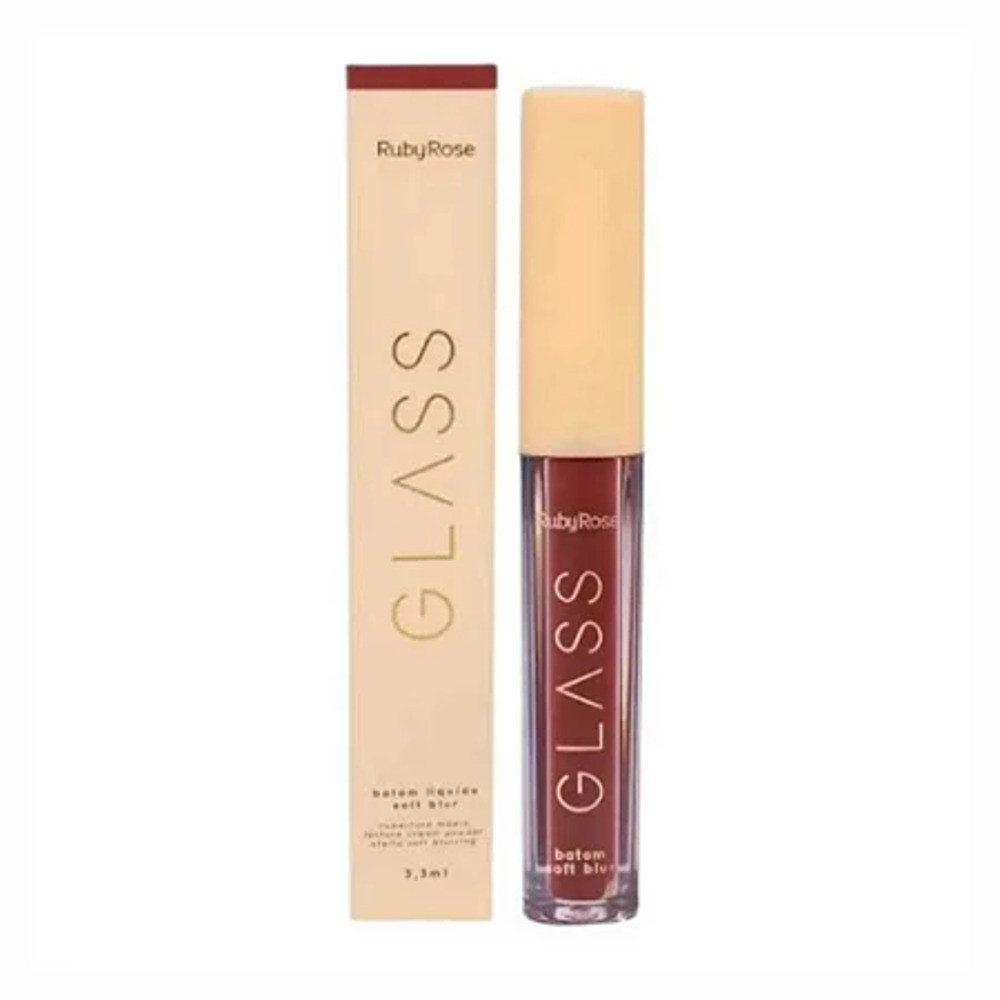 Batom Líquido Ruby Rose Glass Soft Blur BG04 3,3ml
