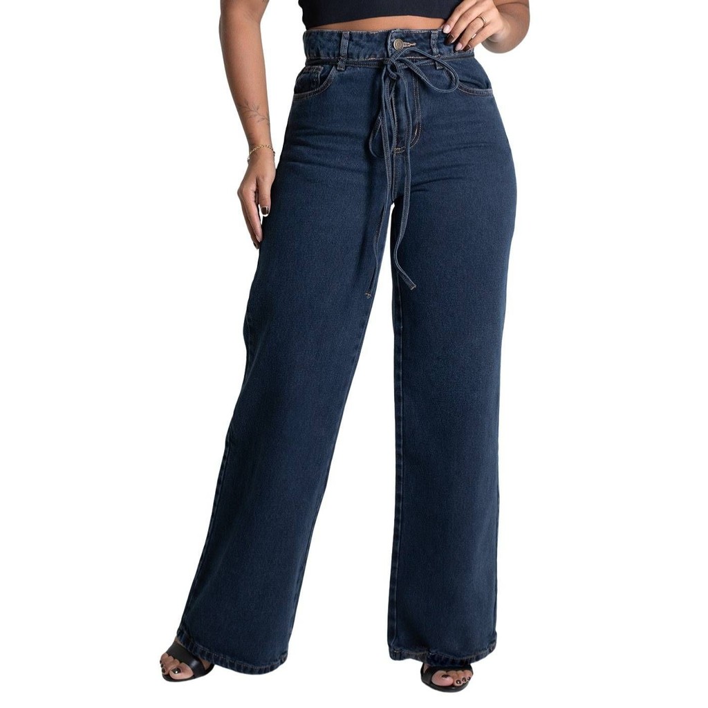 Calça Jeans Sawary Wide Leg - 279431 em Oferta na Shopee