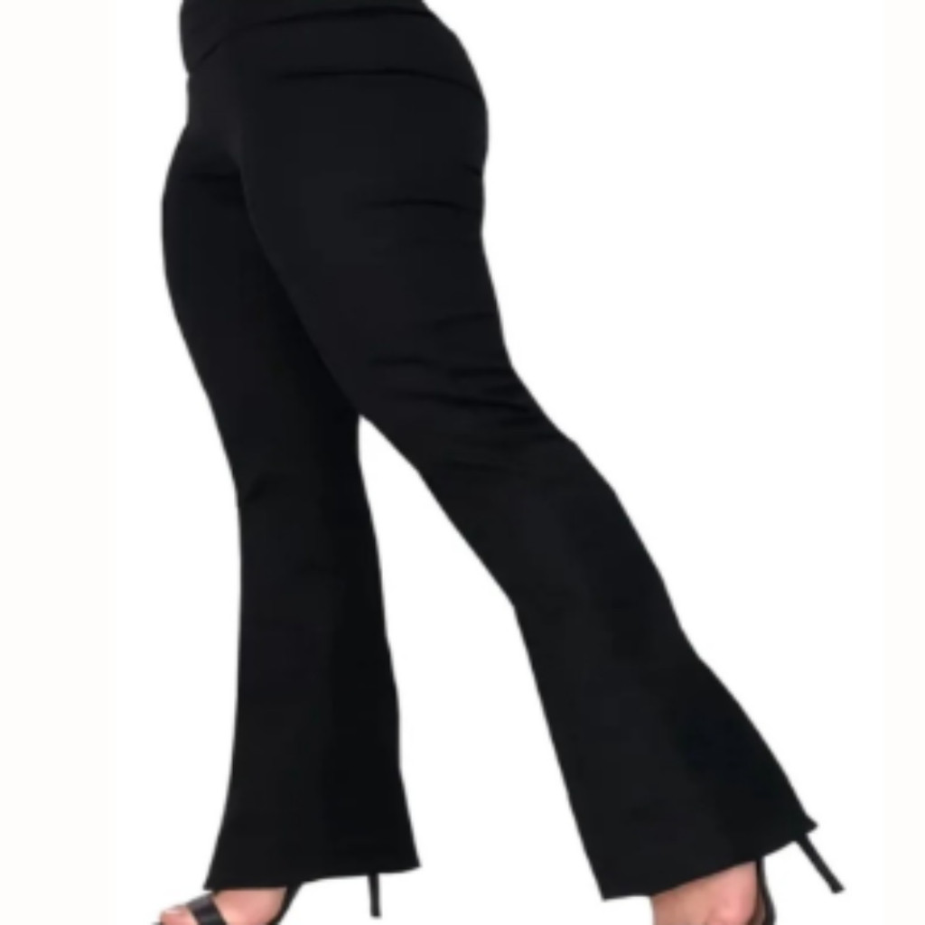 Calça Flare Bailarina Plus Size G1 G2 G3 Cintura Alta