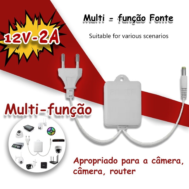 Multi - função Fonte Original Para Câmera Ip Speed Dome - 12v-2a