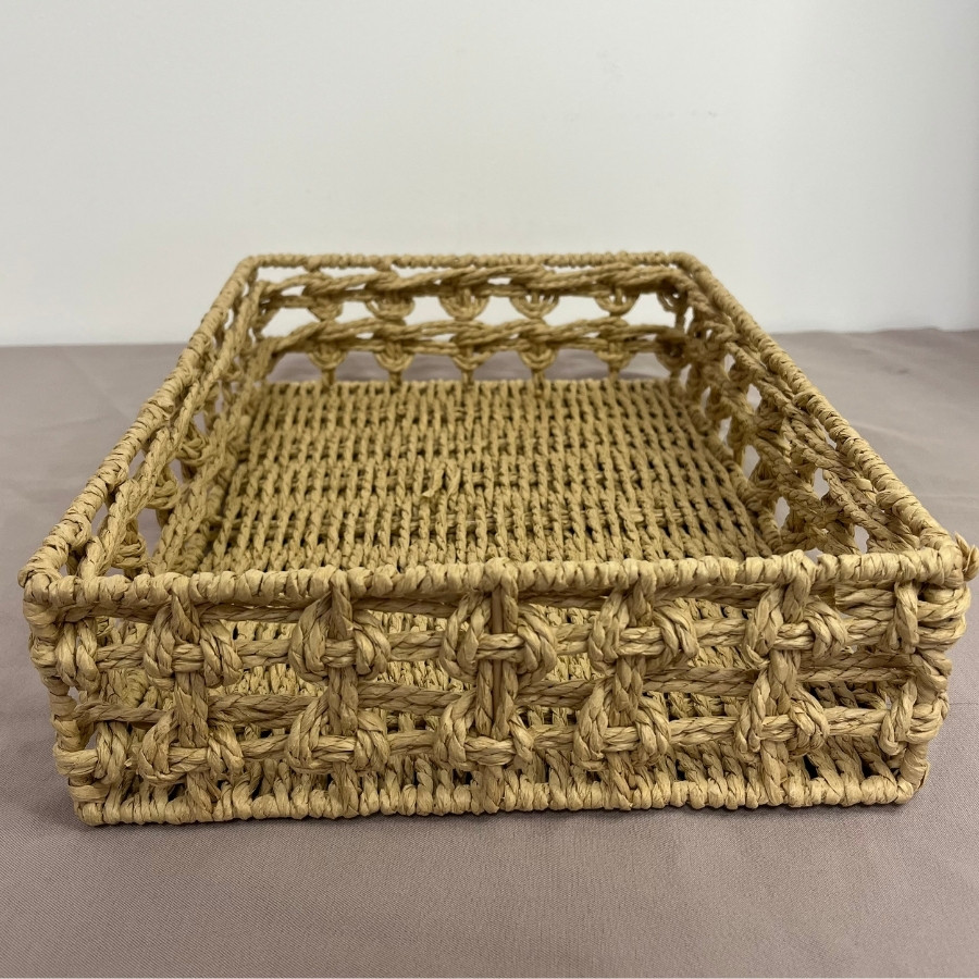 Cesto Decorativo Guatos Natural - Tamanho Médio - 35x25x8cm - 1 unidade - Rizzo