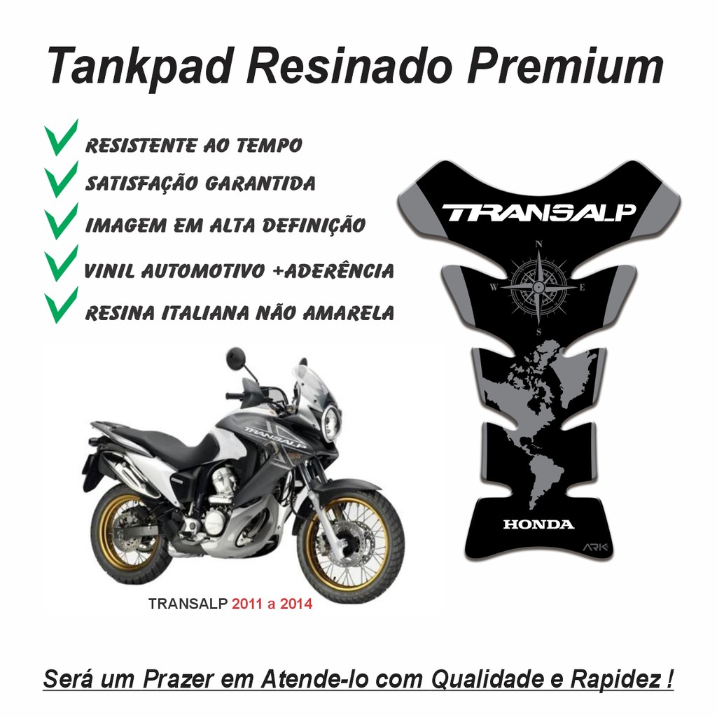 Adesivo Protetor De Tanque Tankpad 3d Resinado Moto Honda Xl 700v Transalp