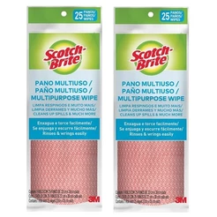 Kit com 50 Pano Multiuso Rosa SCOTCH Brite Rolo