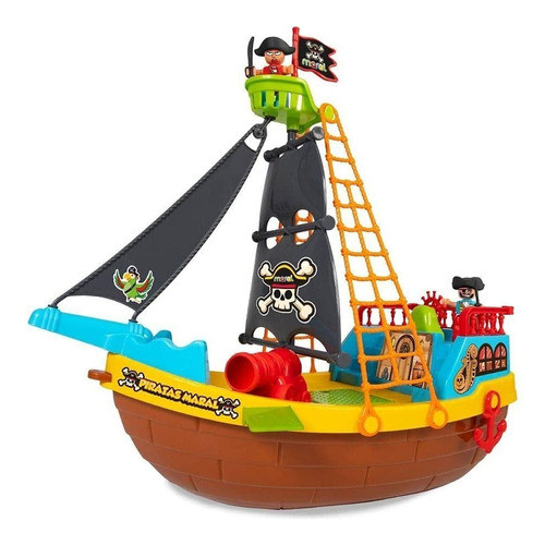Barco Pirata Com Rodinha Brinquedo Infantil Maral Quantidade De Peças 23 em Oferta na Shopee
