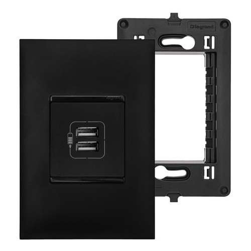 Kit Carregador USB Duplo Tipo A 3000mAh com Interruptor Simples Legrand PIAL Plus+