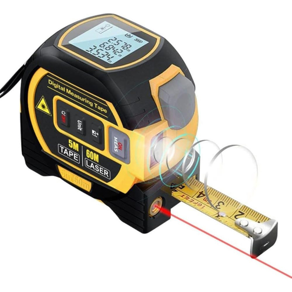 Trena A Laser Digital Multifuncional Fita Métrica 3 Em 1