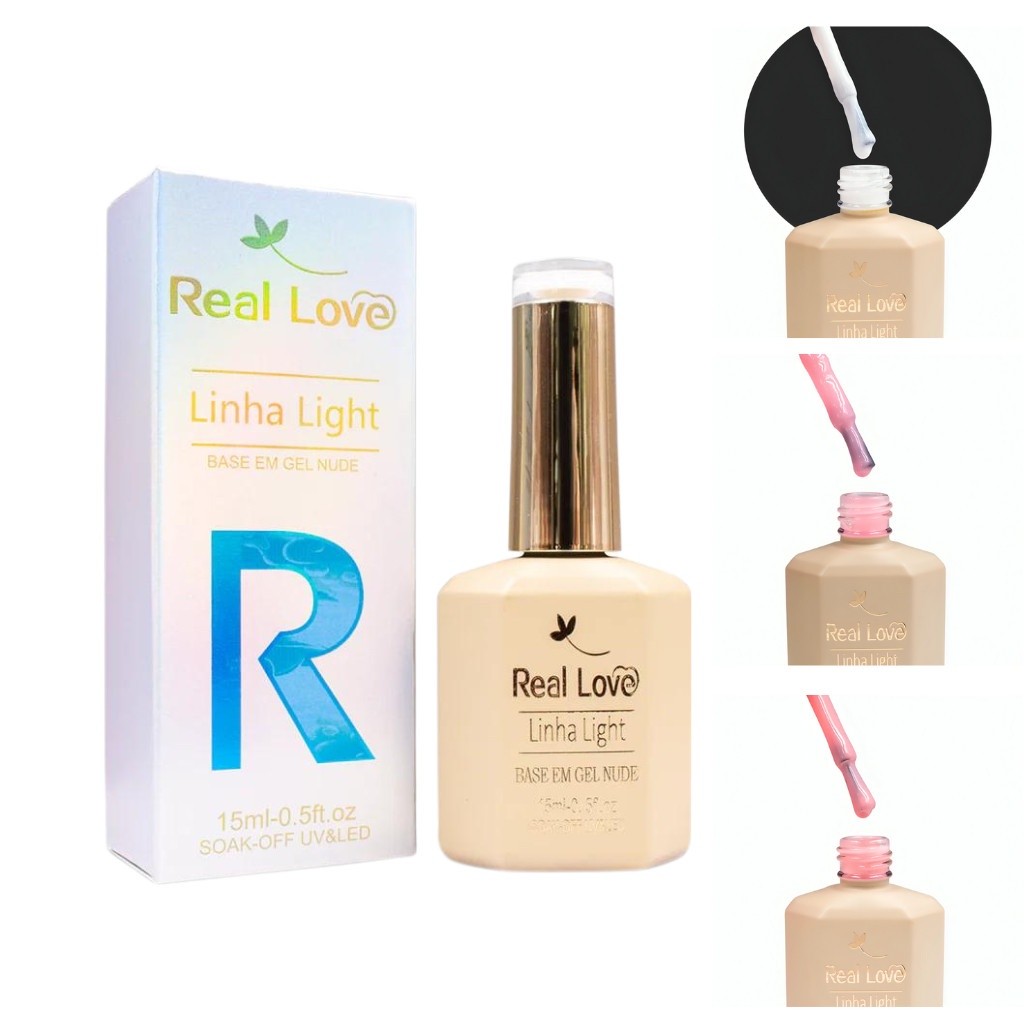 Base em Gel em Cores Para Unhas Em Gel Uv/Led 15ml - Real Love