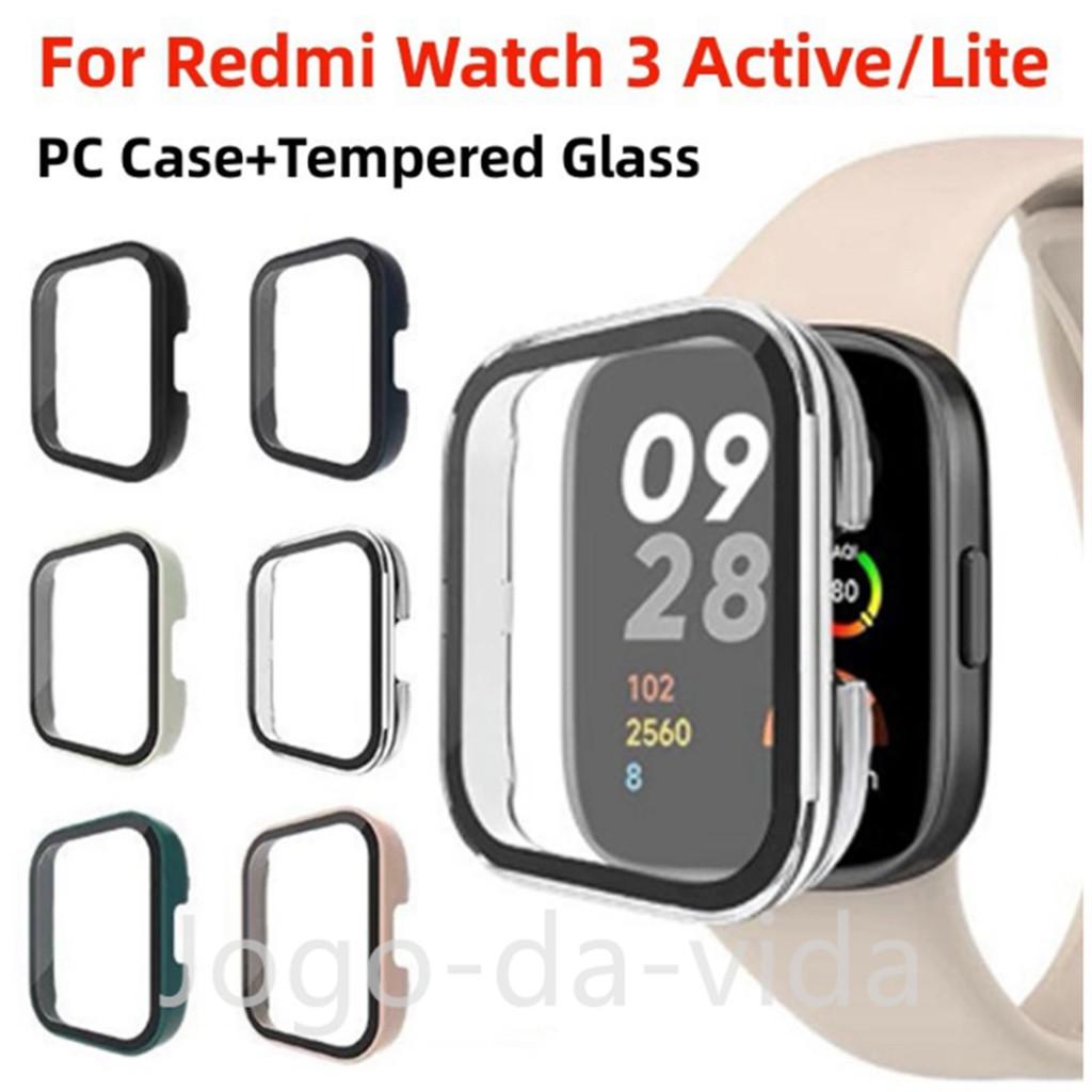 Case Capa Bumper Proteção Acrílico com Vidro Temperado para Xiaomi Redmi Watch 3 Active/Lite em Oferta na Shopee