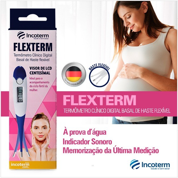 Termômetro Flexterm Incoterm Clínico Digital Basal de Haste Flexível em Oferta na Shopee