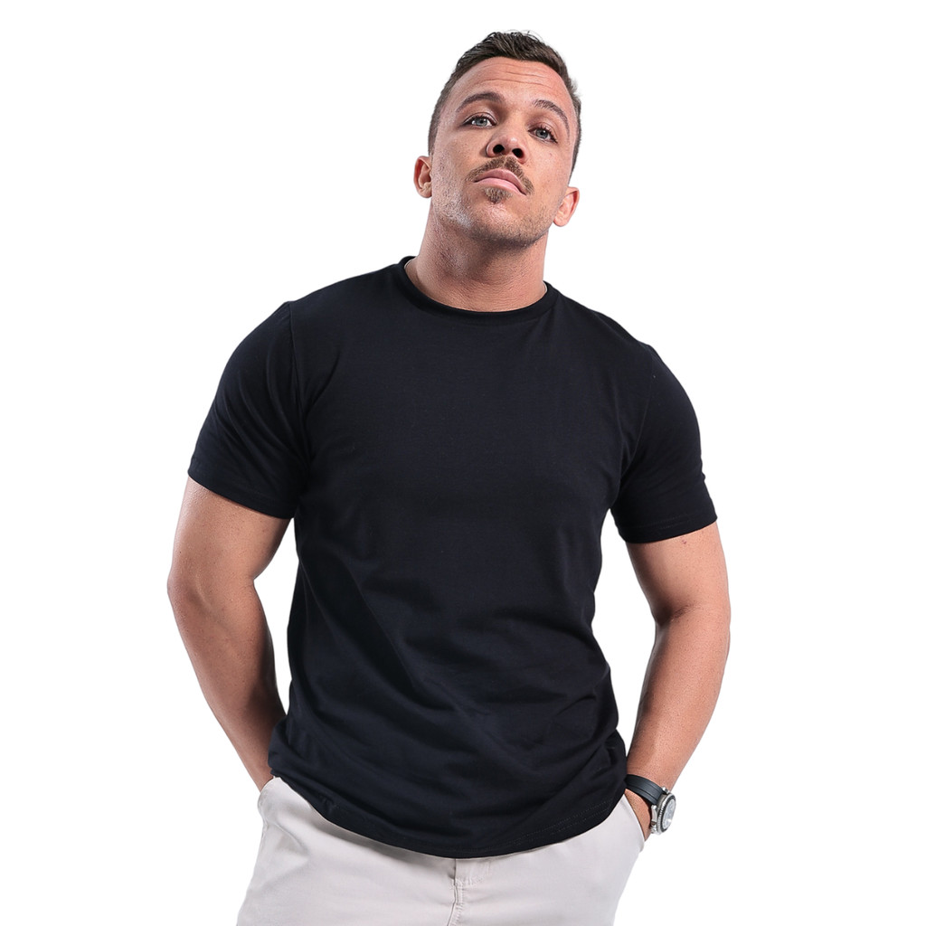 Camiseta Slim Fit Gola Careca Manga Curta Meia Malha 100% Algodão Fio 30.1 Premium - Men Clothes