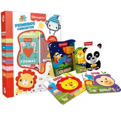 Kit Coleção Como é Bom Fisher Price 04 Livros + Box com 6 Minilivros Fisher-Price - Primeiros conceitos