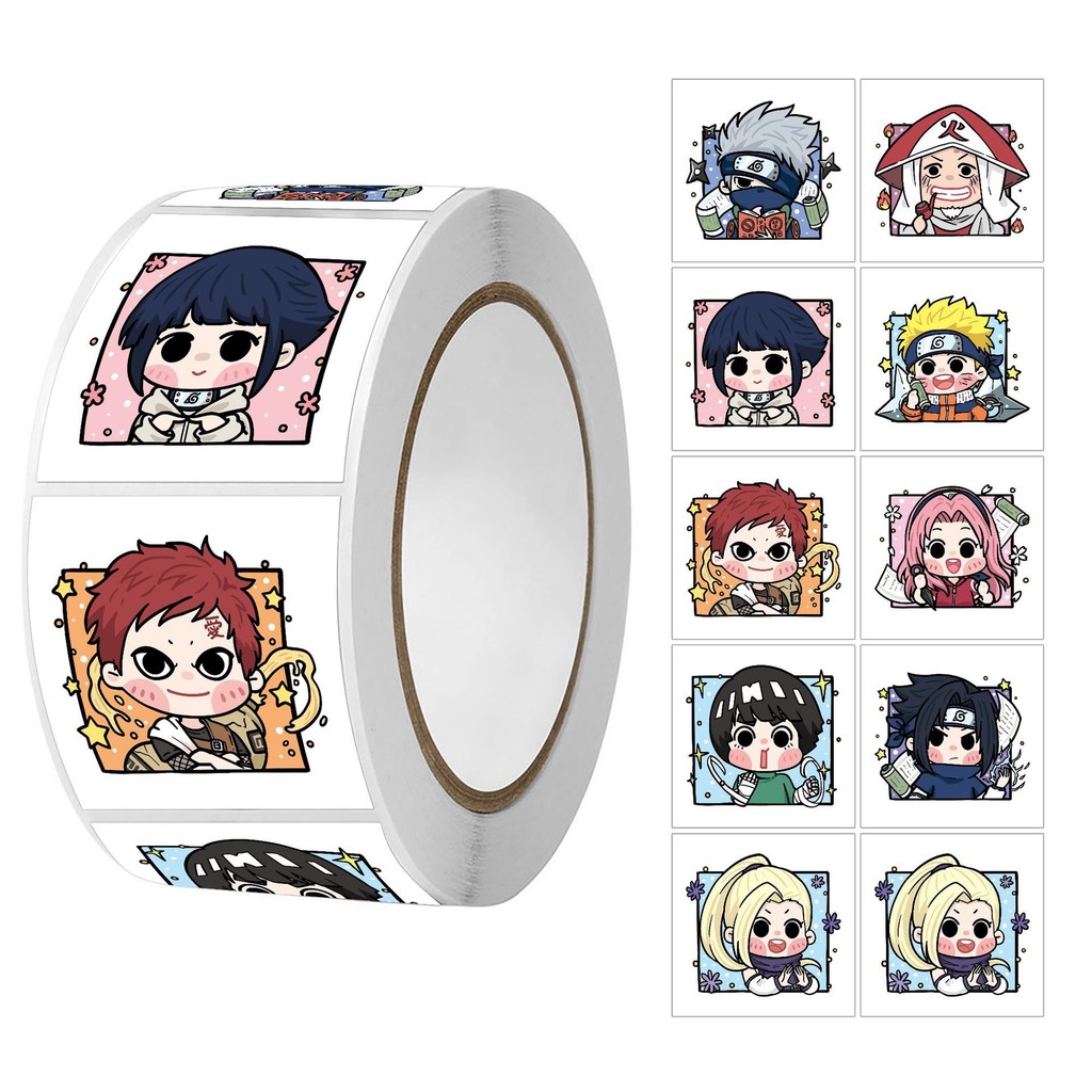 500 Peças/Rolo Desenho Animado NARUTO Q-Versão Imagem Adesivo De Vedação Decorativo Artesanal Conta Recompensa Infantil