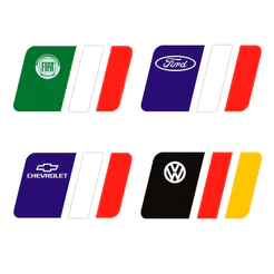 Adesivo Bandeira Pais Alemanha, Italia, França Ford Fiat Vw