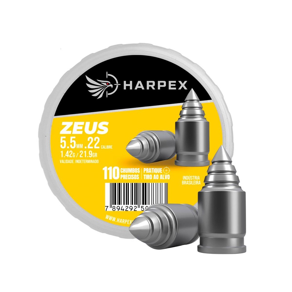 Chumbinho Zeus 5.5mm 110 Unidades - Harpex em Oferta na Shopee
